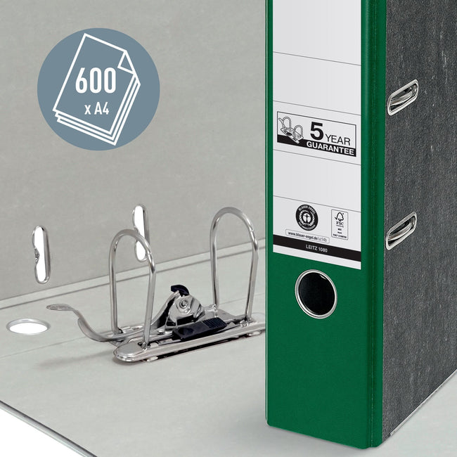 Leitz -  Ordner  1080 180° 80mm karton a4 groen | 20 stuks