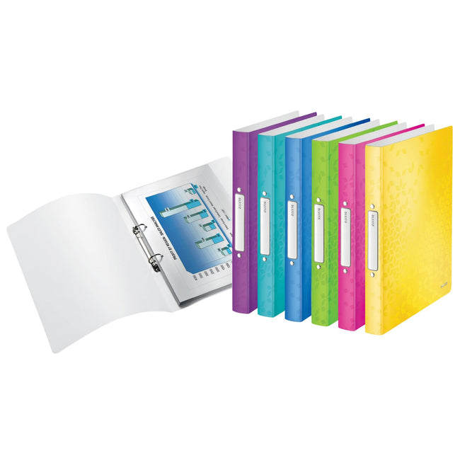 Leitz -  Ringband  wow a4 2-rings o-mech 32mm pp roze | 10 stuks