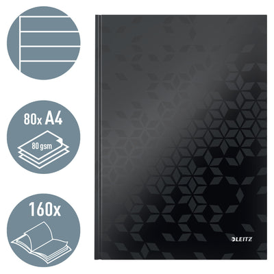 Leitz -  Notitieboek  wow a4 lijn 80v zwart | 6 stuks