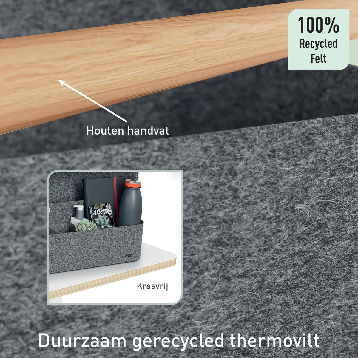 Leitz -  Bureau organizer  draagbaar han donkergrijs | 4 stuks