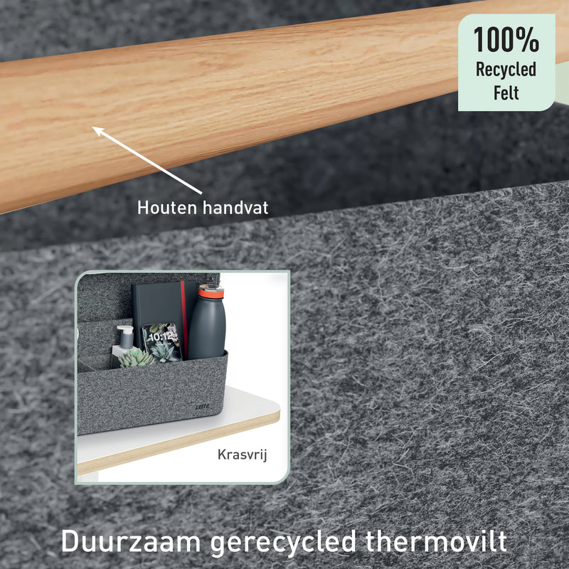 Leitz -  Bureau organizer  draagbaar han donkergrijs | 4 stuks