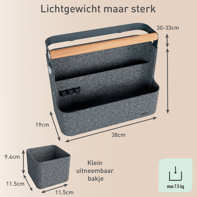 Leitz -  Bureau organizer  draagbaar han donkergrijs | 4 stuks