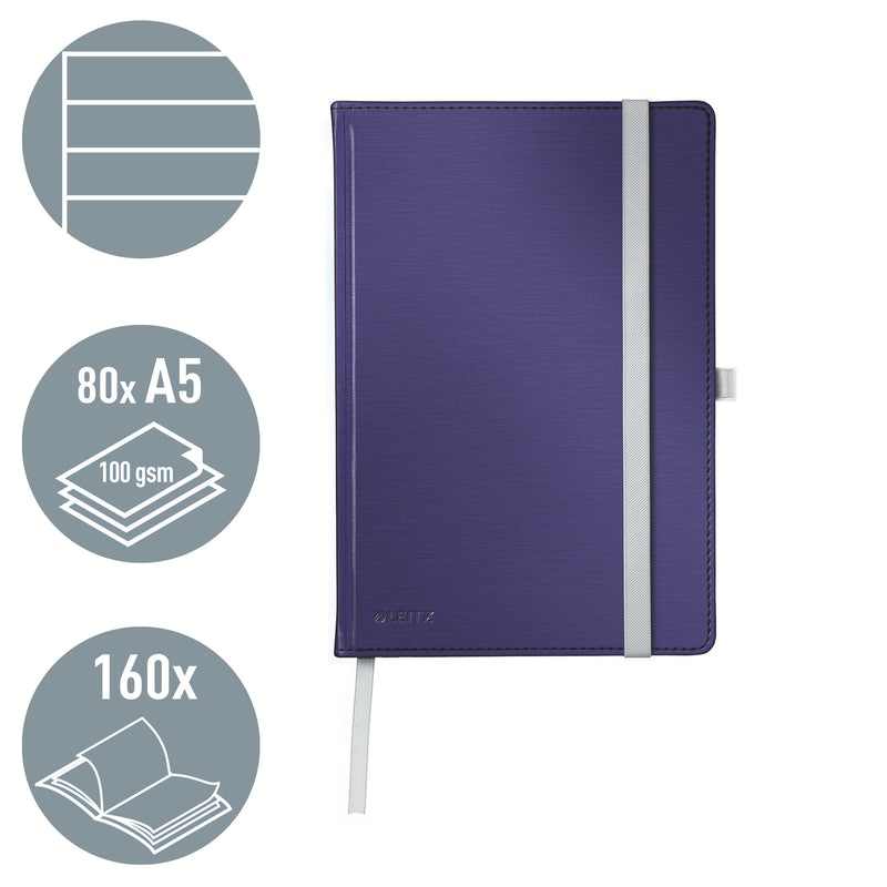 Leitz -  Notitieboek  style a5 lijn 160 pagina's blauw | 5 stuks