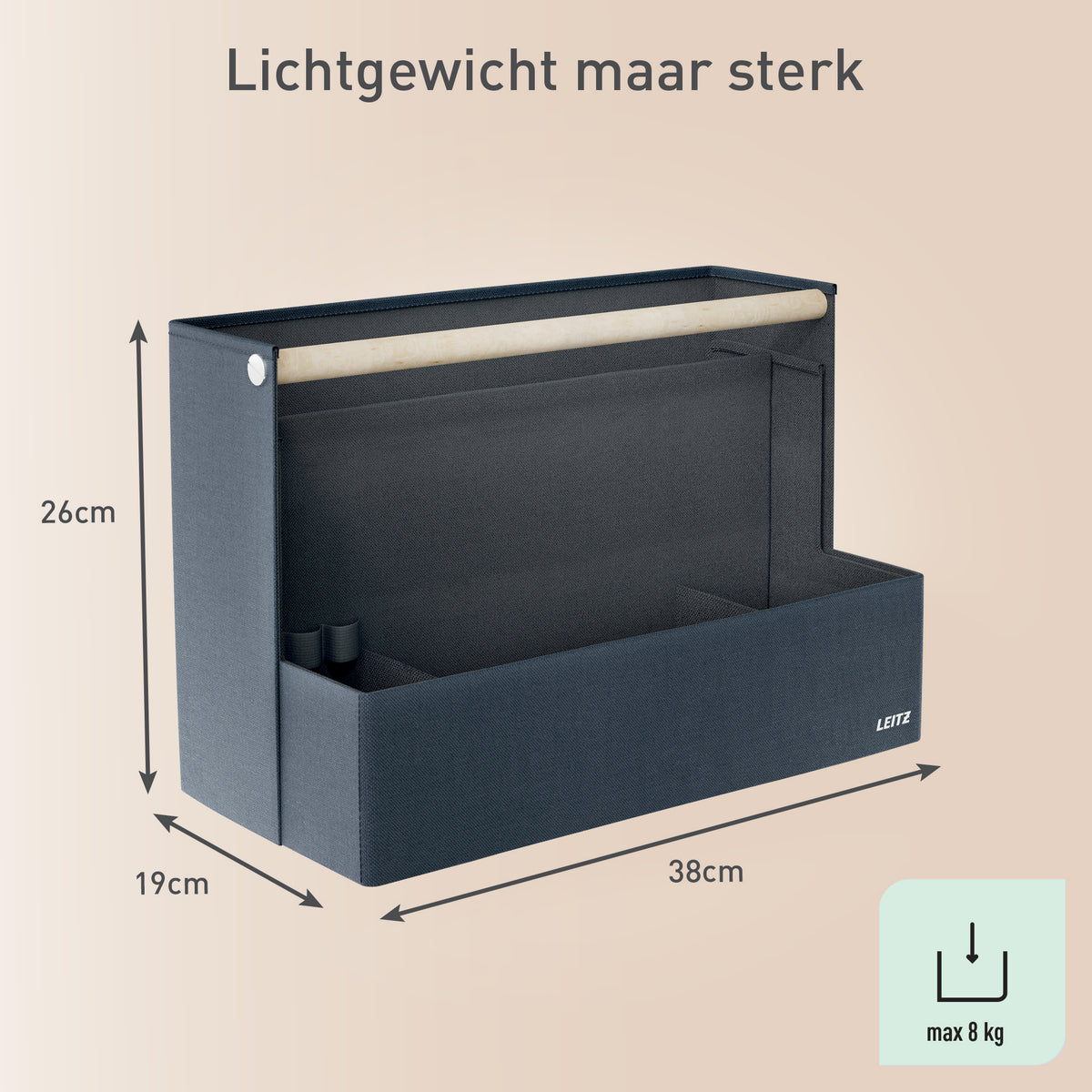 Leitz -  Bureau organizer  draagbaar stof donkergrijs | 8 stuks