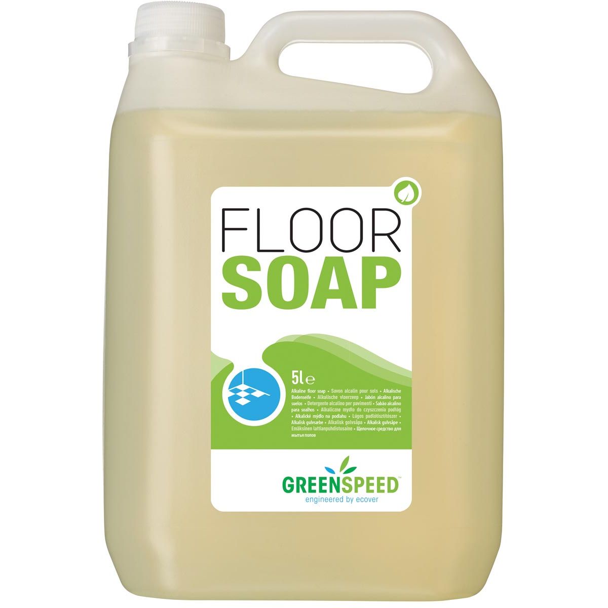 Greenspeed - savon pour sols à l'huile de lin, pour sols poreux, parfum d'agrumes, bouteille de 5 litres