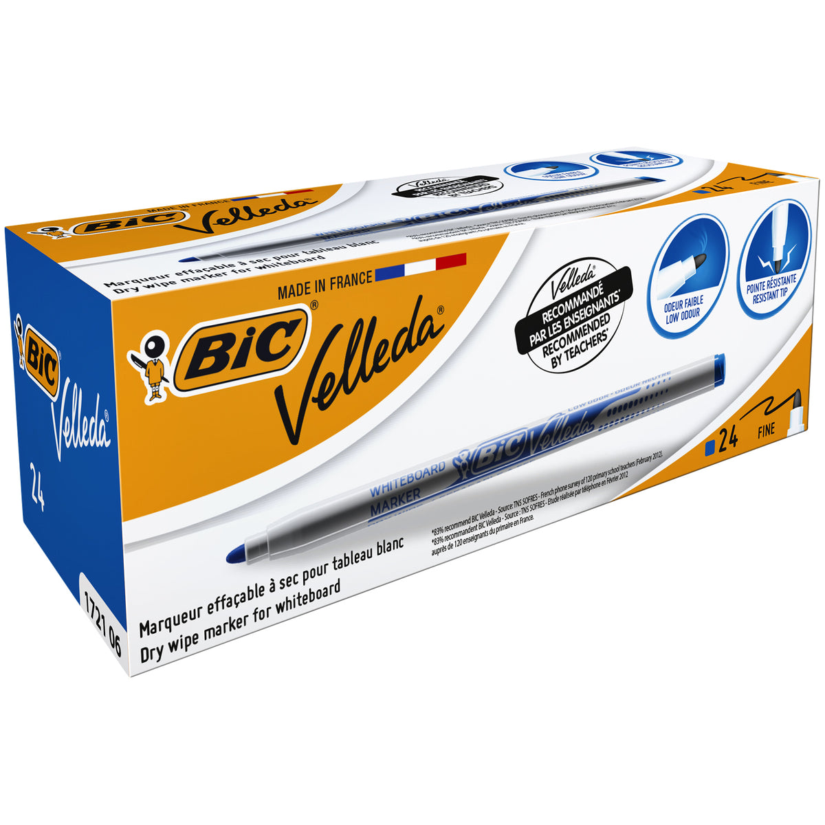 BIC -  Whiteboardmarker  1721 rond f blauw | 24 stuks