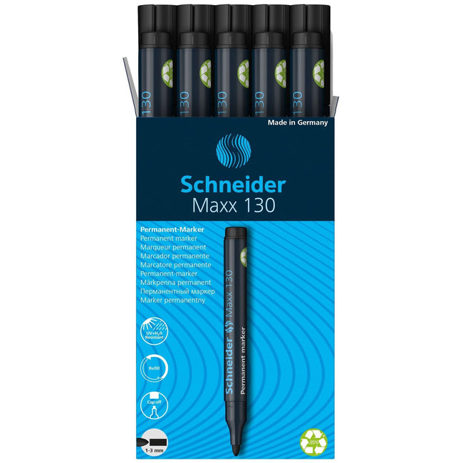 Schneider -  Permanent marker maxx 130 1-3mm zwart | 10 stuks