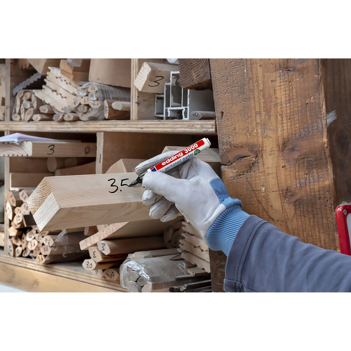 Edding -  Viltstift  3000 rond 1.5-3mm zwart | 10 stuks