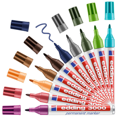 Edding -  Viltstift  3000 rond 1.5-3mm blauw | 10 stuks