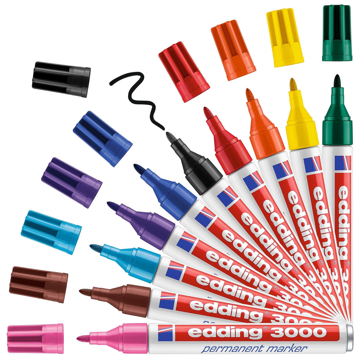 Edding -  Viltstift  3000 rond 1.5-3mm blauw | 10 stuks
