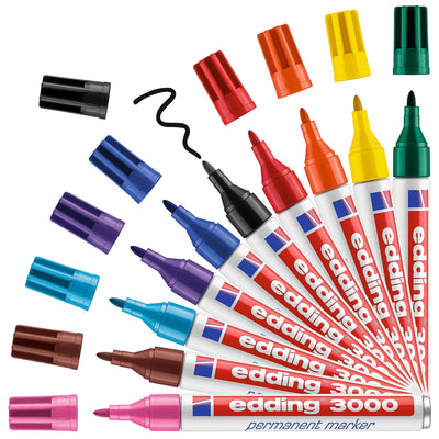 Edding -  Viltstift  3000 rond 1.5-3mm blauw | 10 stuks