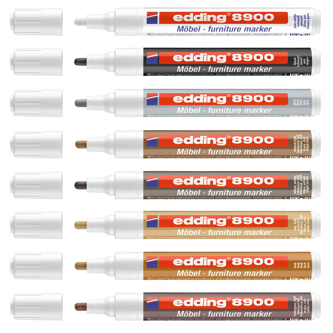 Edding -  Viltstift  8900 meubel rond 1.5-2mm spierwit | 5 stuks