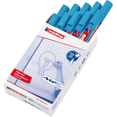 Edding -  Viltstift  385 flipover penseel lichtblauw | 10 stuks