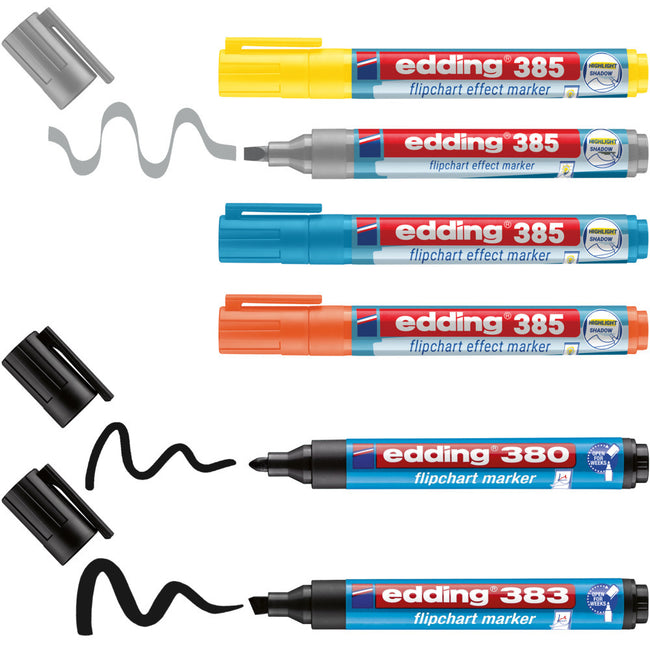 Edding -  Viltstift  385 flipover en 380 383 6st ass