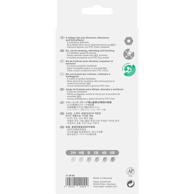 Faber Castell -  Potlood faber-castell gf 6 hardheden 8-delig