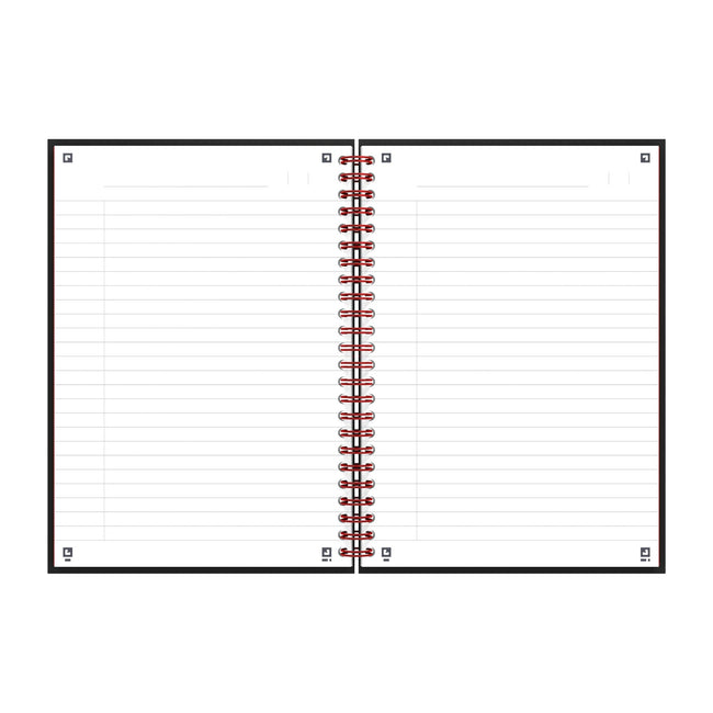Oxford -  Spiraalblok oxf black en red a5 lijn 140pag 80gr | 5 stuks