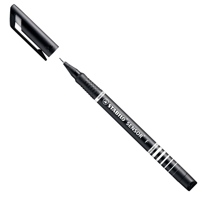 Stabilo -  SENSOR, Fineliner, Fijn 0.3 mm, Met Meeverende Schrijfpunt, doos 10 stuks, zwart | 10 stuks