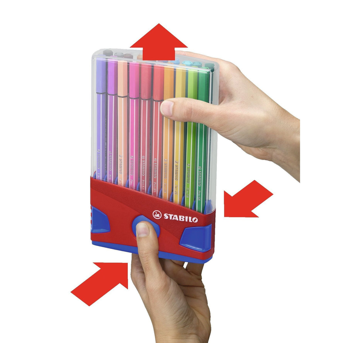 Stabilo -  Viltstift pen 68/20 rood/blauw etui m 20st | 10 stuks
