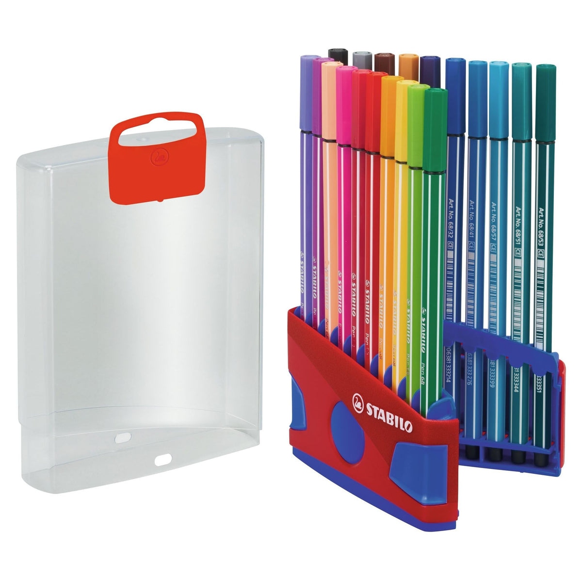 Stabilo -  Viltstift pen 68/20 rood/blauw etui m 20st | 10 stuks