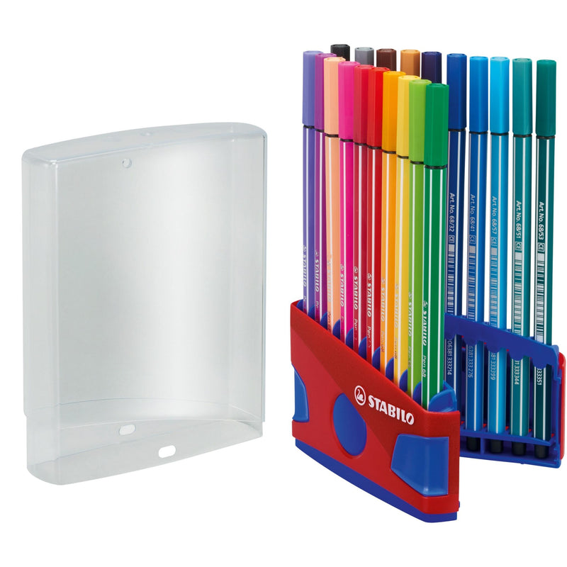 Stabilo -  Viltstift pen 68/20 rood/blauw etui m 20st | 10 stuks