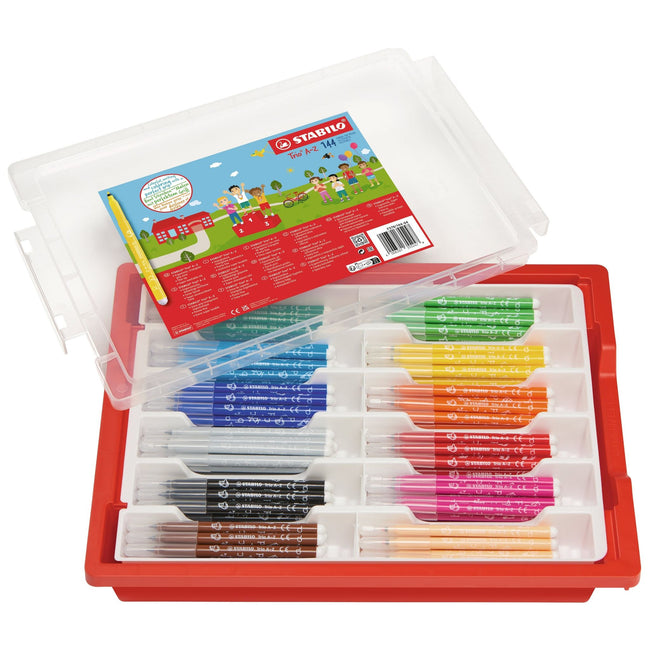Stabilo -  Viltstift trio a-z 378 144st assorti