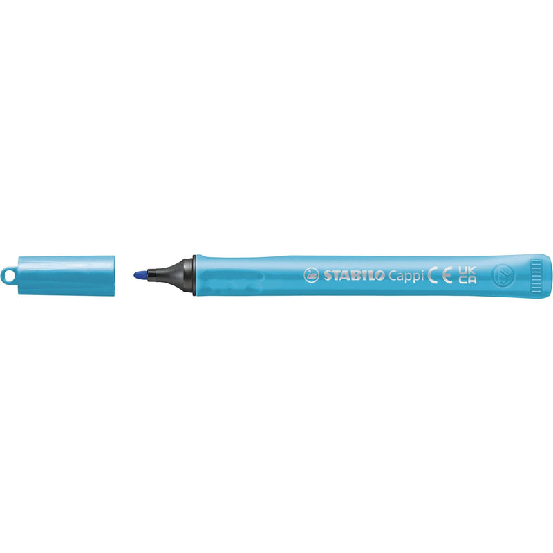 Stabilo -  Cappi, viltstift, nooit meer je dop kwijt dankzij de dopring, etui met 24 kleuren