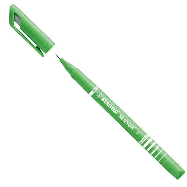 Stabilo -  SENSOR, Fineliner, Fijn 0.3 mm, Met Meeverende Schrijfpunt- licht groen, per stuk
