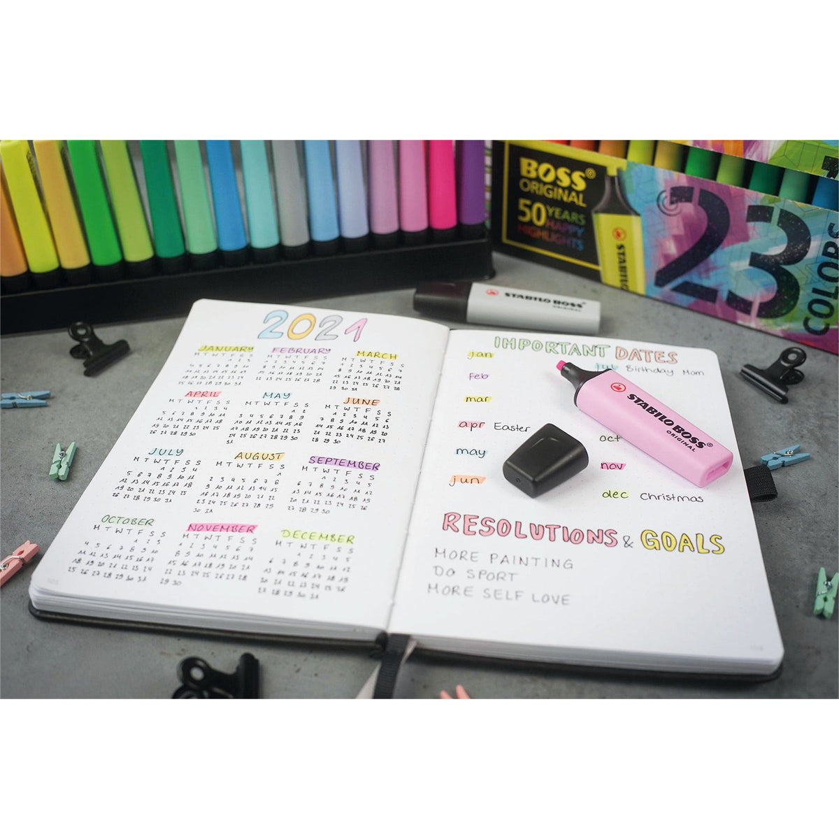 Stabilo -  BOSS ORIGINAL tel, markeerstift, lila blush, per stuk