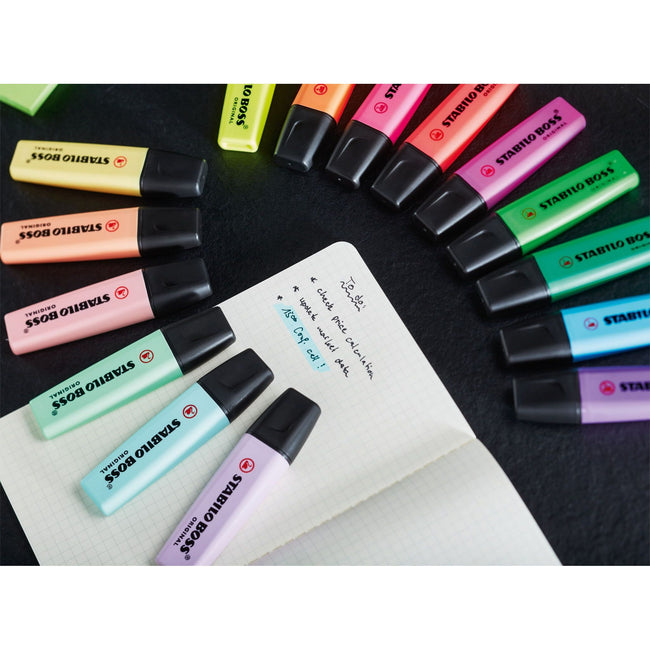 Stabilo -  BOSS ORIGINAL tel, markeerstift, etui met 6 kleuren