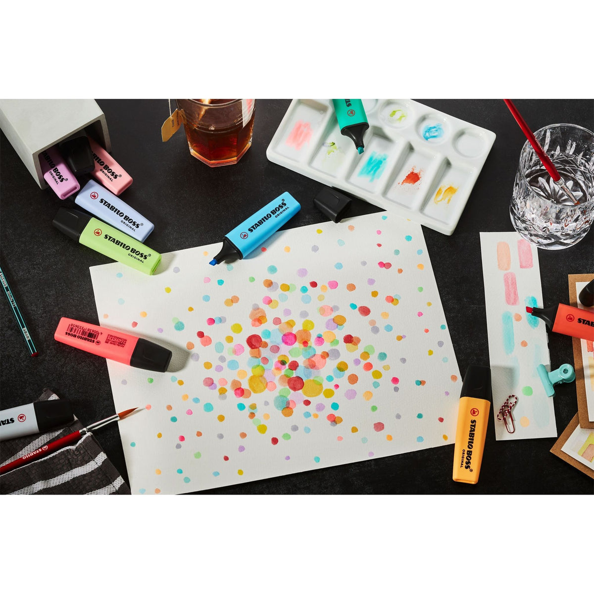 Stabilo -  BOSS ORIGINAL tel, markeerstift, etui met 6 kleuren