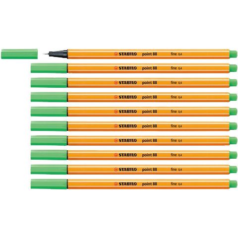 Stabilo -  point 88, premium fineliner 0.4 mm, licht smaragdgroen, per stuk
