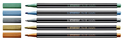 Stabilo -  Pen 68 metallic, premium viltstift, zilver, per stuk