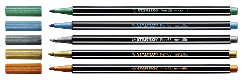 Stabilo -  Pen 68 metallic, premium viltstift, zilver, per stuk