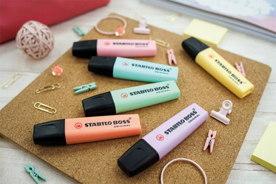 Stabilo -  BOSS ORIGINAL tel, markeerstift, etui met 4 kleuren