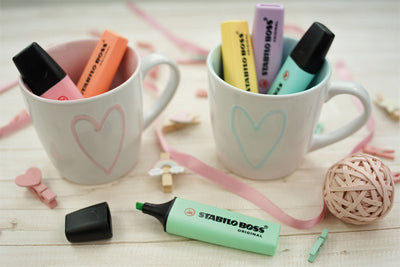 Stabilo -  BOSS ORIGINAL tel, markeerstift, etui met 4 kleuren