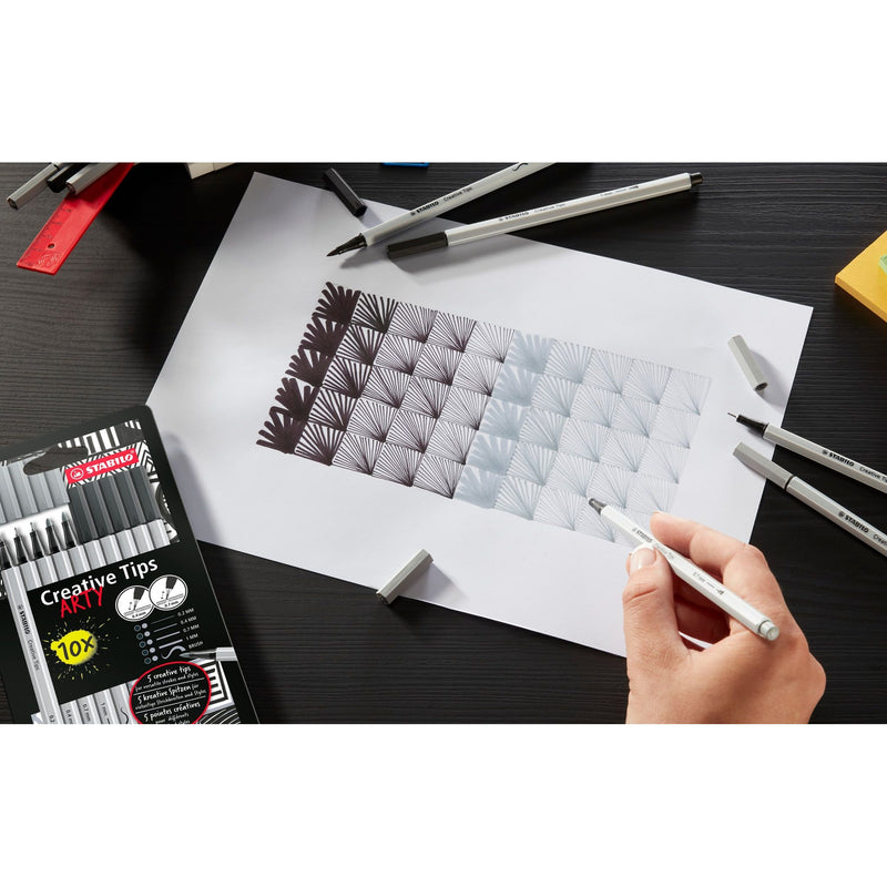 Stabilo -  Creative Tips etui met 5 puntdiktes zwart