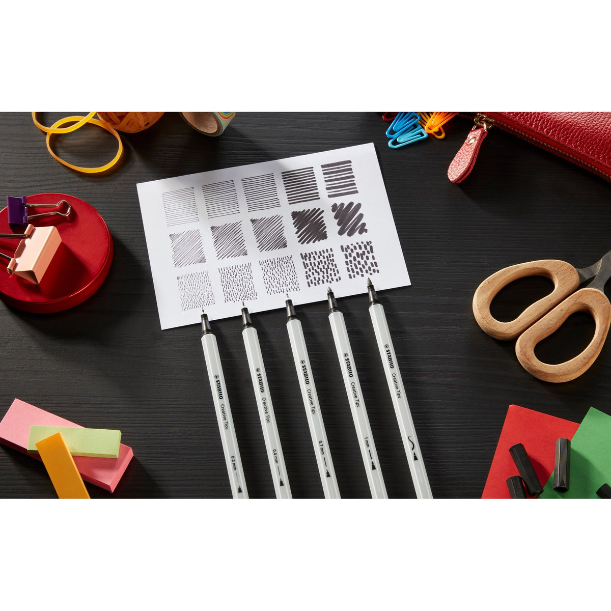 Stabilo -  Creative Tips etui met 5 puntdiktes zwart