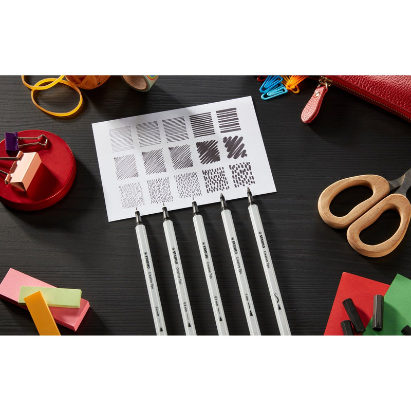 Stabilo -  Creative Tips etui met 5 puntdiktes zwart