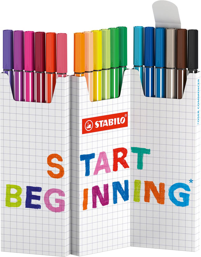 STABILO -  Pen 68 Zig Zag etui met 18 kleuren