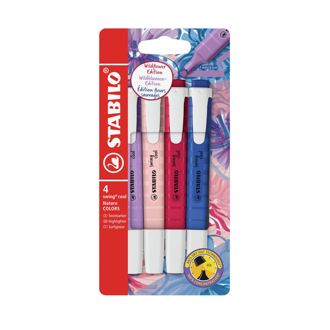 Stabilo -  Markeerstift swing cool wldfl 4st ass