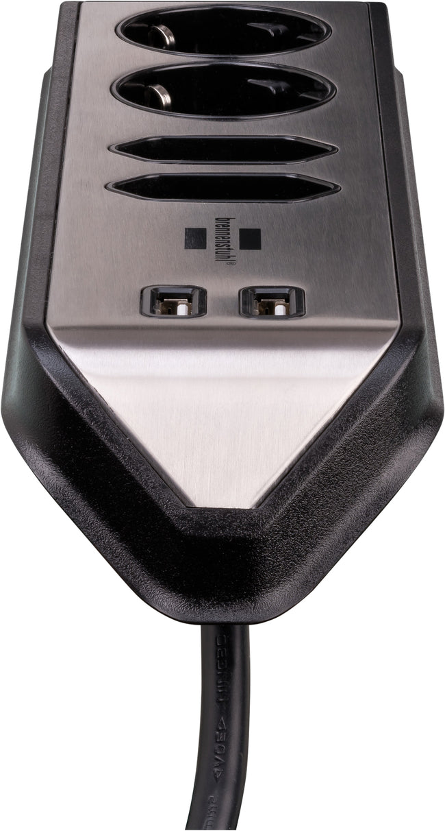 Brennenstuhl -  Stekkerdoos  estilo 4vdig usb 2m zwart