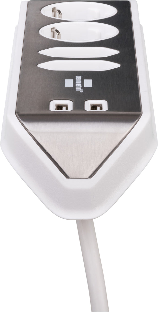 Brennenstuhl -  Stekkerdoos  estilo 4vdig usb 2m wit