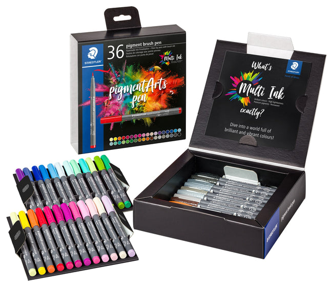 Staedtler -  Brushpen pigment pen etui 36 st | 3 stuks
