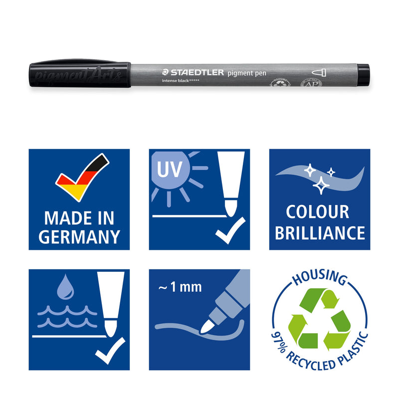Staedtler -  Fijnschrijver pigment pen intens zwart