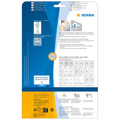 HERMA -  Etiket  4386 rond 20mm verwijderb wit 2400st