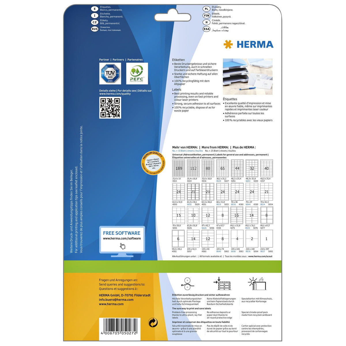 HERMA -  Etiket  5027 38.1x21.2mm premium wit