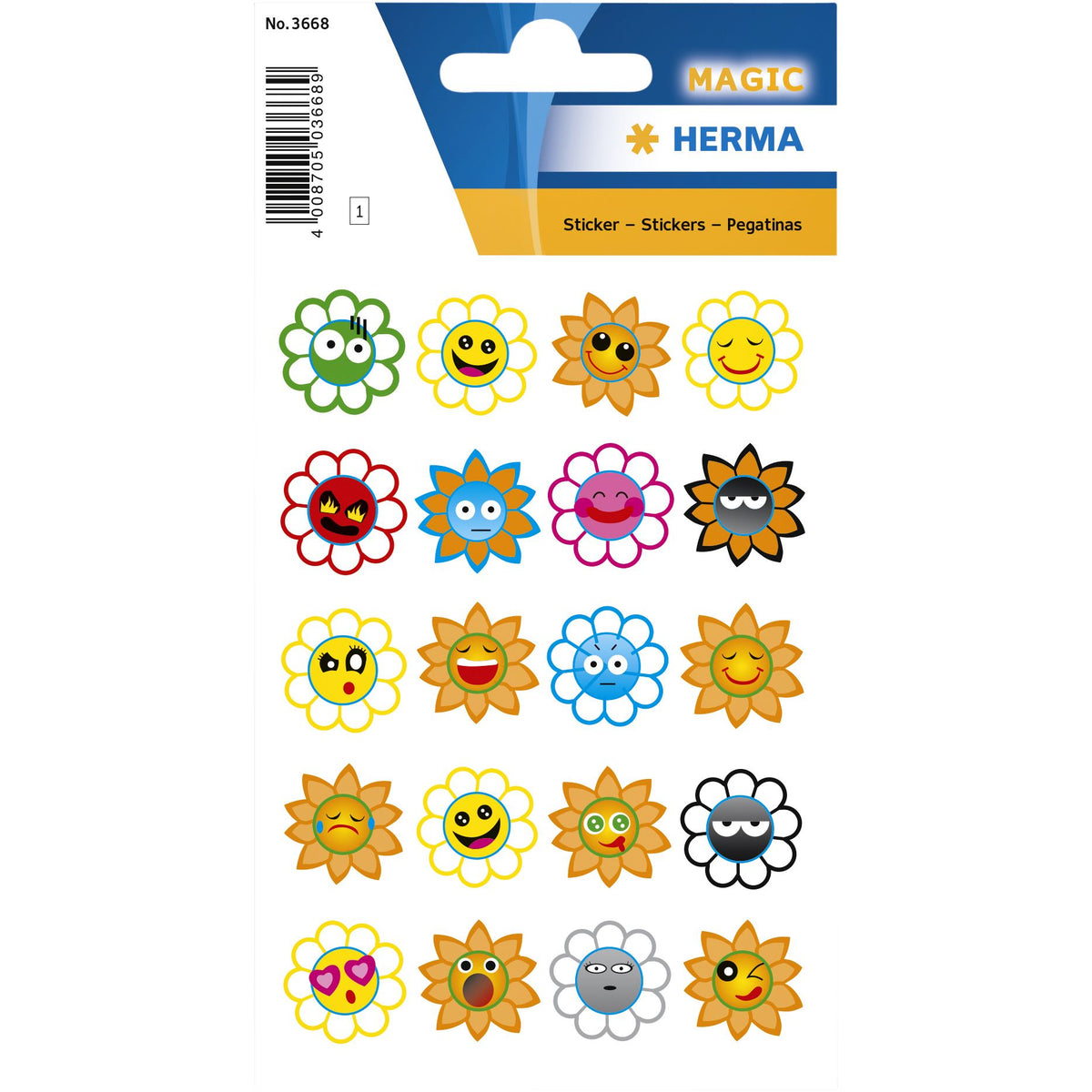 HERMA -  Etiket  3668 crazy zonnen puffy | 10 stuks