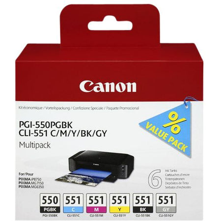 Canon -  6496B005 inktcartridge 6 stuk(s) Origineel Foto zwart, Foto cyaan, Foto grijs, Foto magenta, Zwart, Fotogeel