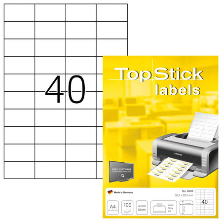 TopStick -  Etiket  8698 52.5x29.7mm wit 4000st