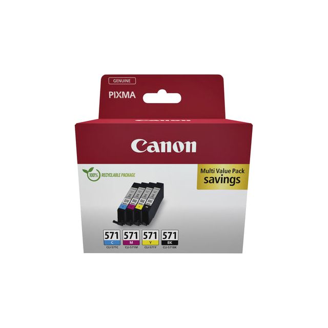 Canon - Inkcartridge Canon CLI -571 Schwarz + 3 Farben | Schnappen Sie sich ein 4 -Stück